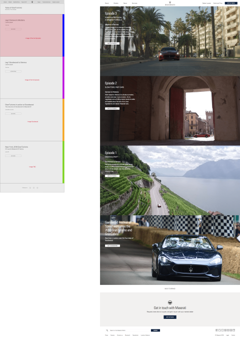Tales of Gran Turismo wireframes & final website design