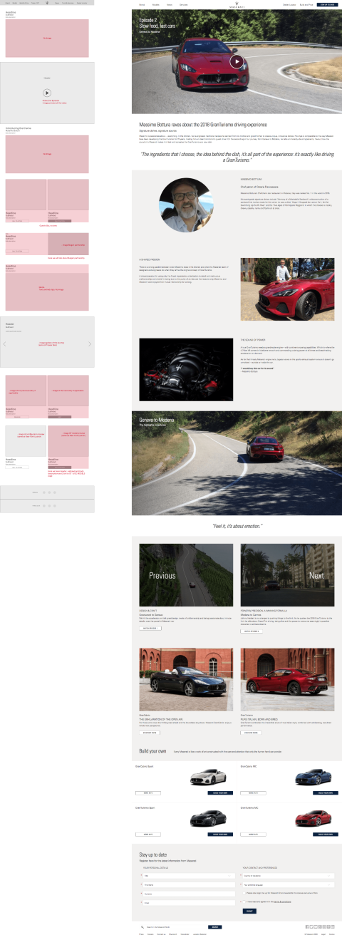 Tales of Gran Turismo wireframes & final website design
